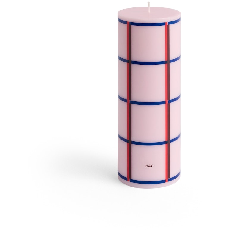Column Blockljus Medium, Röd / Mörkblå / Light Pink