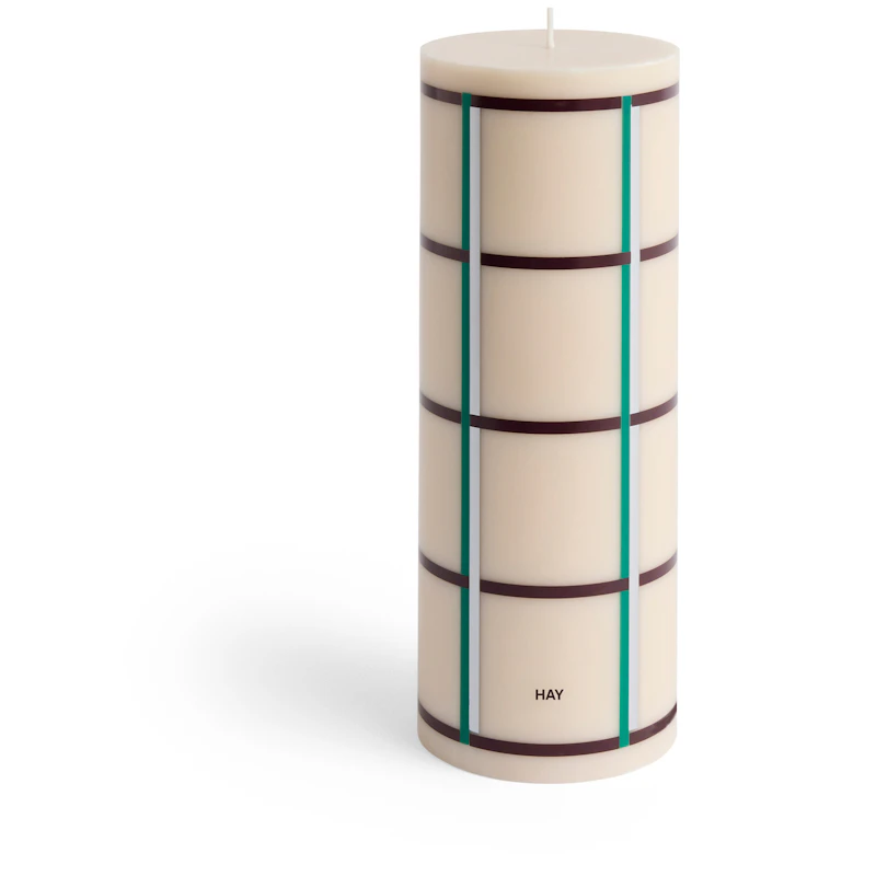 Column Blockljus Stor, Grön / Off-white / Silver / Bordeaux
