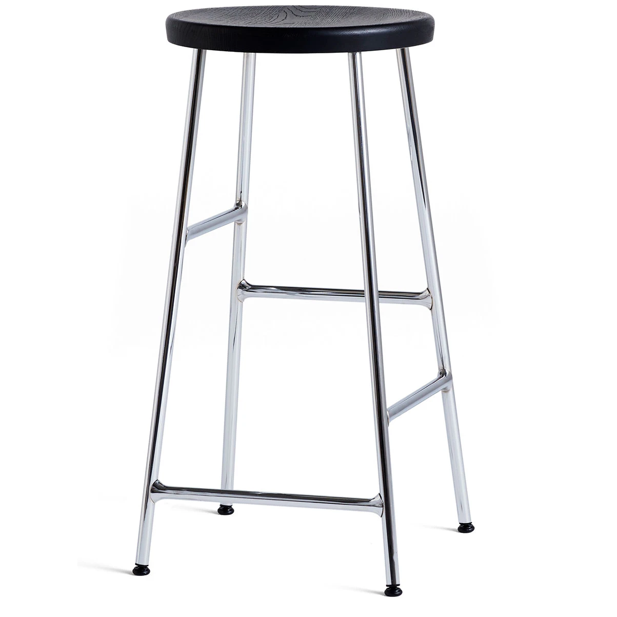 Hay Cornet Barstol L&aring;g Svartbetsad Ek/krom - Barstolar Massiv Ek Svart - AA587-A216