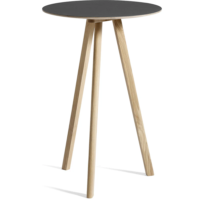 CPH 20 2.0 Barbord Ø70x105 cm, Vattenbaserad Lackad Ek / Svart