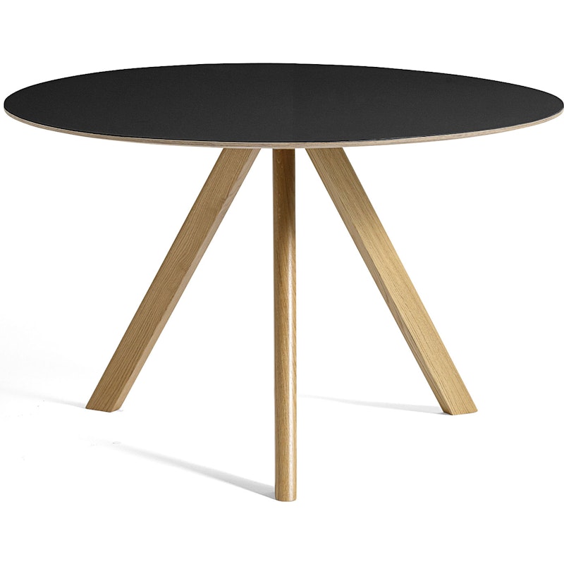 CPH 20 2.0 Bord Ø120 cm, Vattenbaserad lackad Ek / Svart