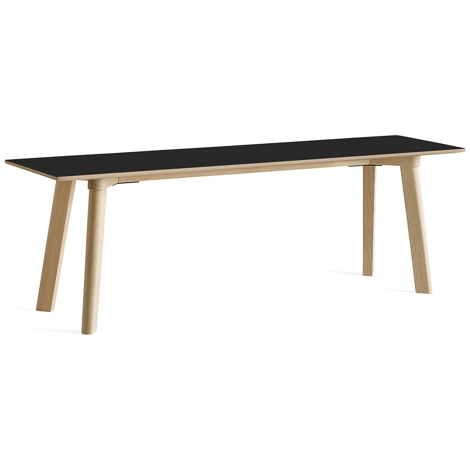 Hay Cph Deux 215 2.0 B&auml;nk 140 Cm Stone Grey / Obehandlad Bok - B&auml;nkar Laminat Svart - AE849-A325-AR38