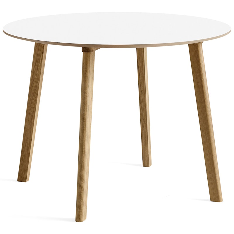 CPH Deux 220 2.0 Bord Ø100 cm, Pearl White / Vattenbaserad Lackad Ek