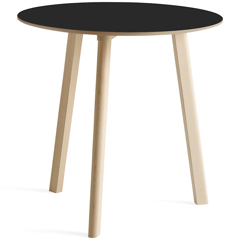CPH Deux 220 2.0 Bord Ø75 cm, Svart / Obehandlad Bok