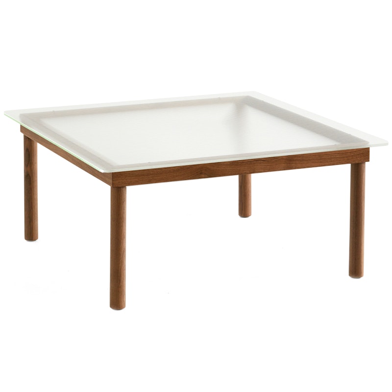 HAY Kofi Sofabord 36x80x80 Valnød/Klar Glas