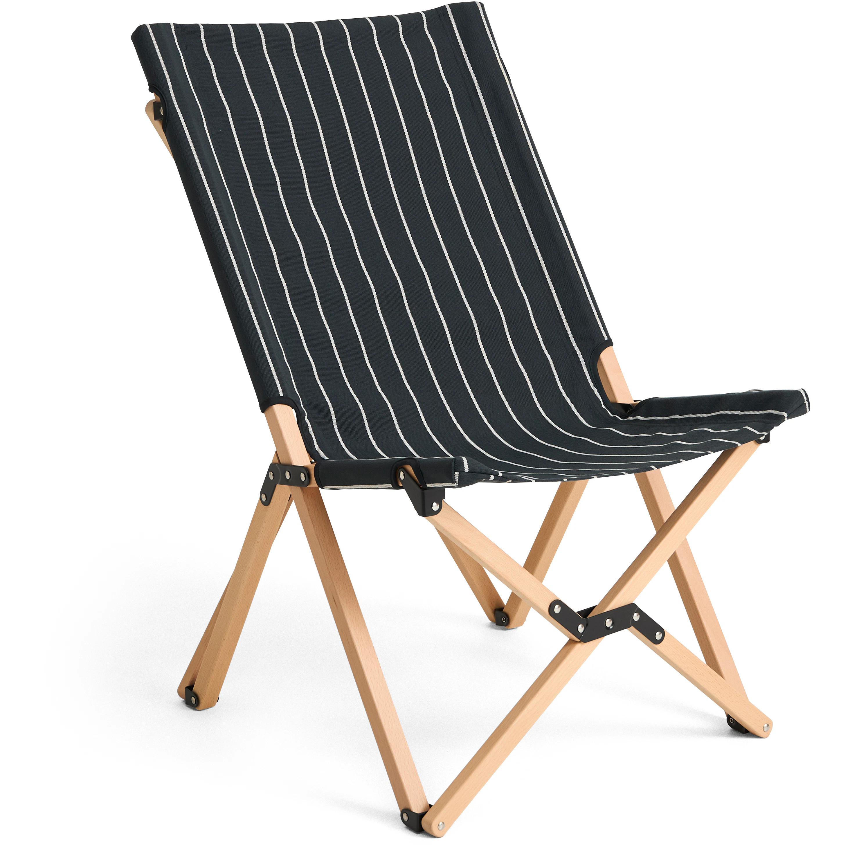 Hay Outdoor Market Folding Chair Black With Beige Stripe - Solstolar & Sols&auml;ngar Bok Svart - AE974-E864