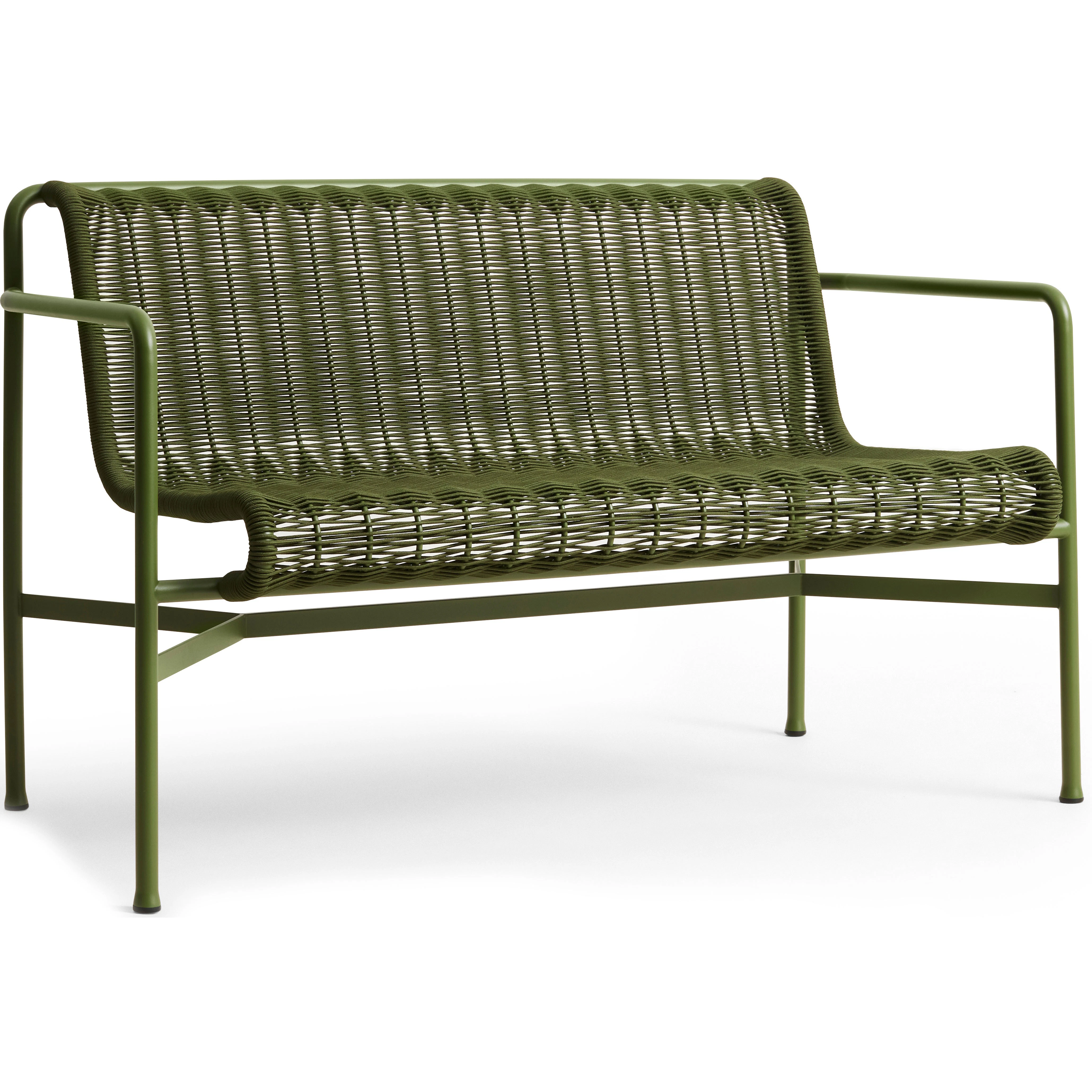 Hay Palissade Cord B&auml;nk Med Armst&ouml;d Oliv - B&auml;nkar Pulverlackat St&aring;l Olivgr&ouml;n - AE456-A237