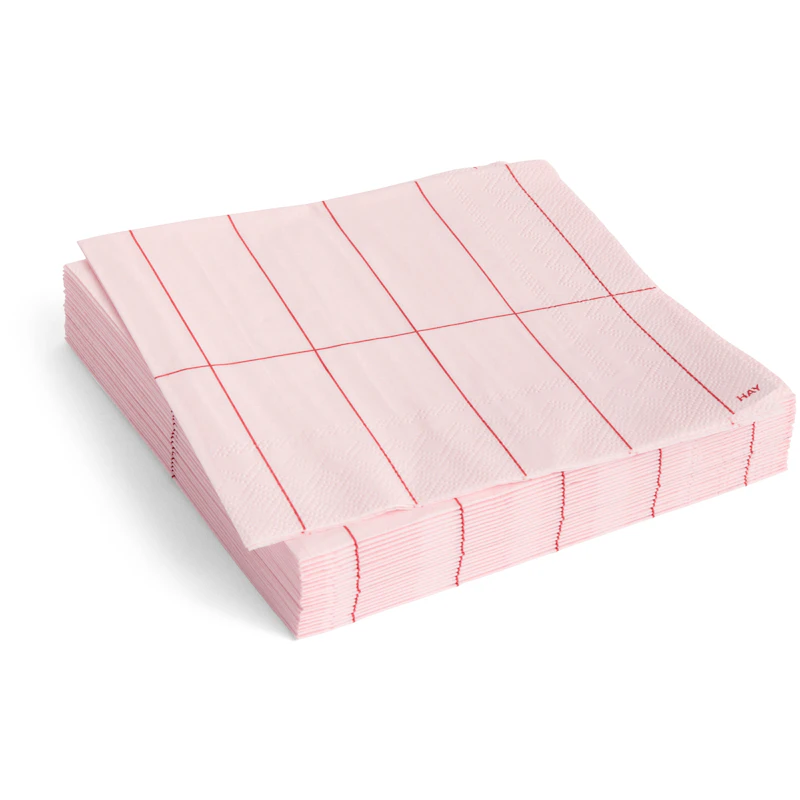Pattern Servetter 33x33 cm, Röd / Ljusrosa