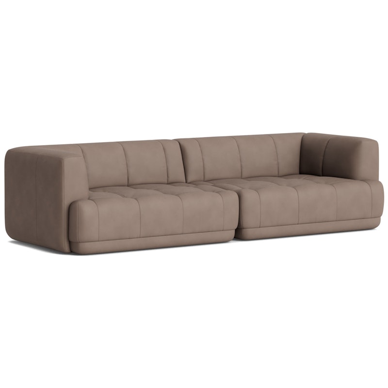 Quilton 3-Sitssoffa Konfiguration 1, Läder Sense Nougat