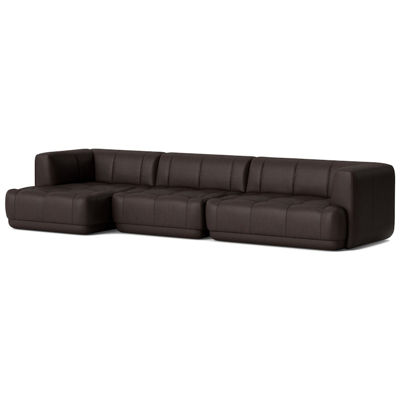 Quilton 4-Sitssoffa Konfiguration 17 Vänster, Läder Sense Dark Brown