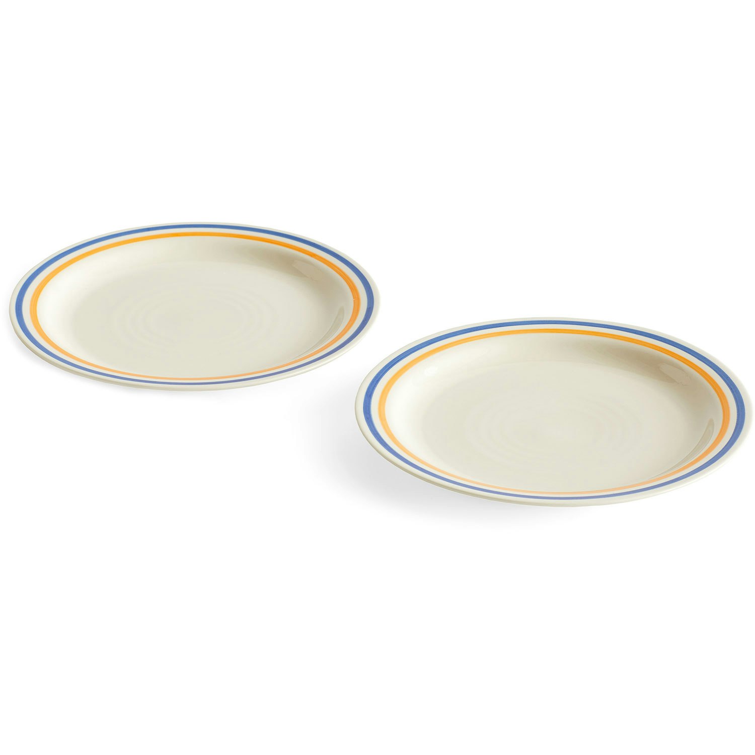 Hay Sobremesa Tallrik 24,5 Cm 2-pack Bl&aring;/gul - Assietter Stengods Bl&aring; - AB612-A430-AC62