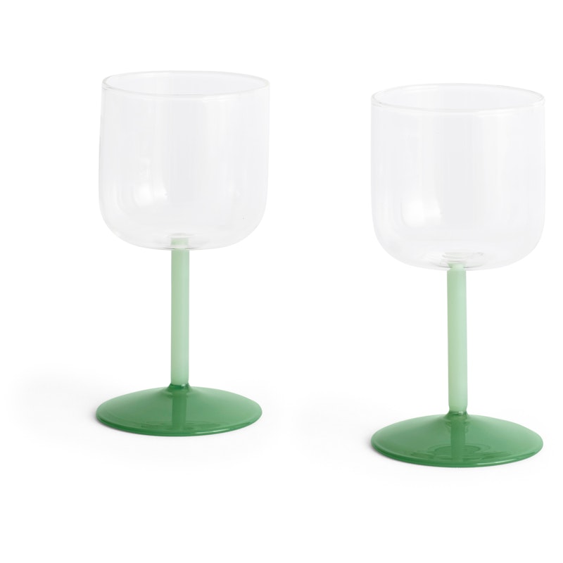 Tint Vinglas 2-pack, Klar / Jadegrön