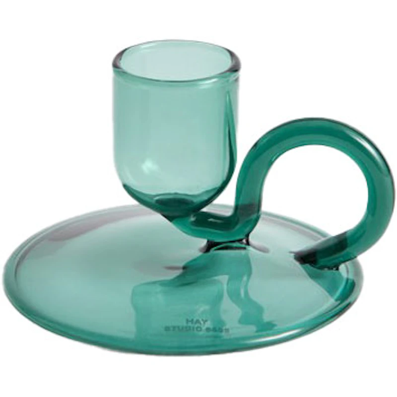 Tiny Candleholder Curved, Aqua