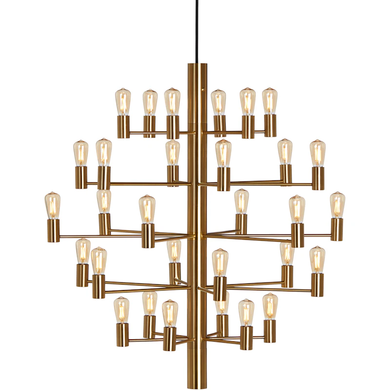 Manola 30 Ljuskrona Dimbar LED, Satin Brass