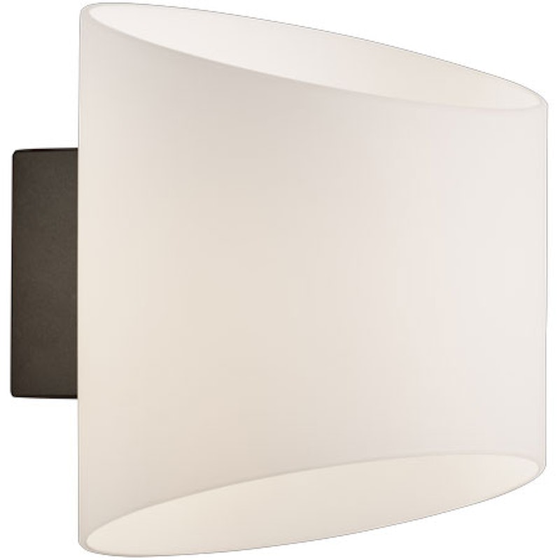 Evoke Vägglampa Oval, Antracit / Opalglas