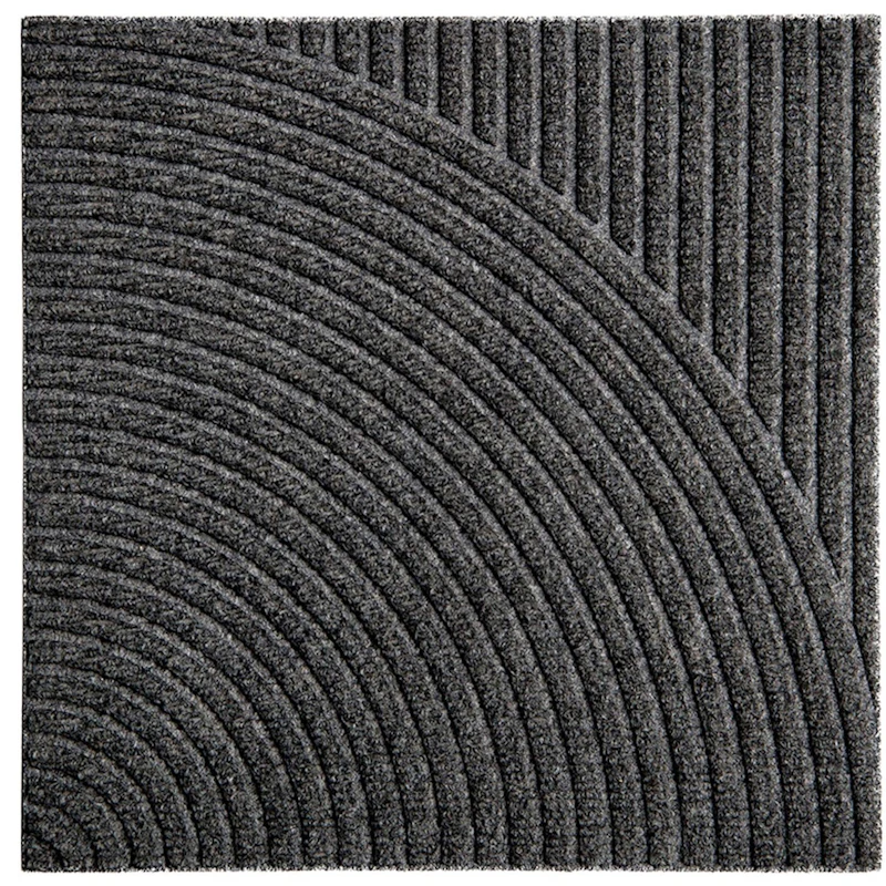Zen Dörrmatta 45x45 cm Vertical & Circular, Grey