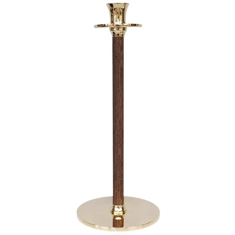 Alto Basso Ljusstake 30 cm, Walnut/Mässing