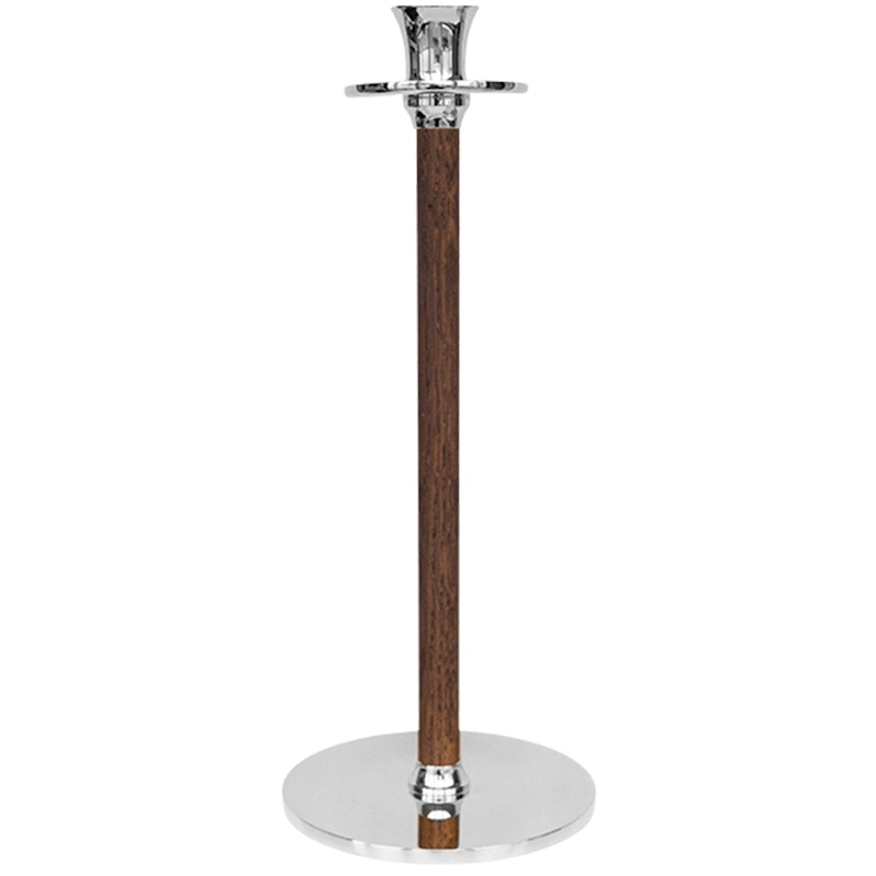 Alto Basso Ljusstake 35 cm, Valnöt/Nickelpläterad