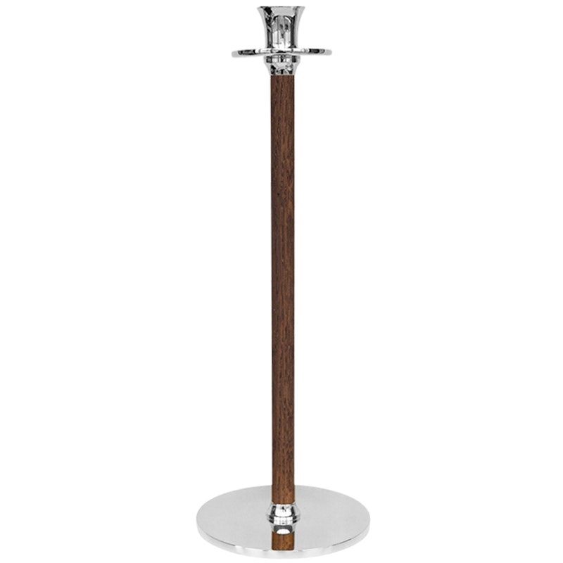 Alto Basso Ljusstake 30 cm, Valnöt/Nickelpläterad