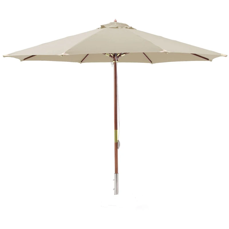 Parasoll Lyxig Trä 330 cm, Beige