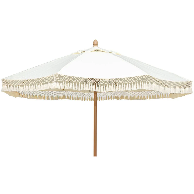 Parasoll Med Fransar 300 cm, Beige
