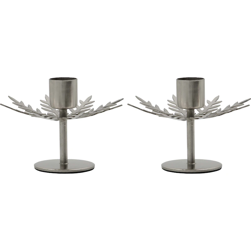 Snowflake Ljusstake 2-pack, Silver