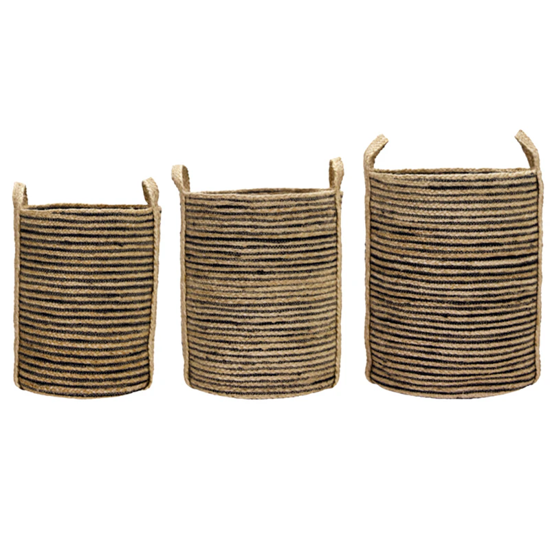 Dungi Förvaringskorg 3-pack, Svart/Natur