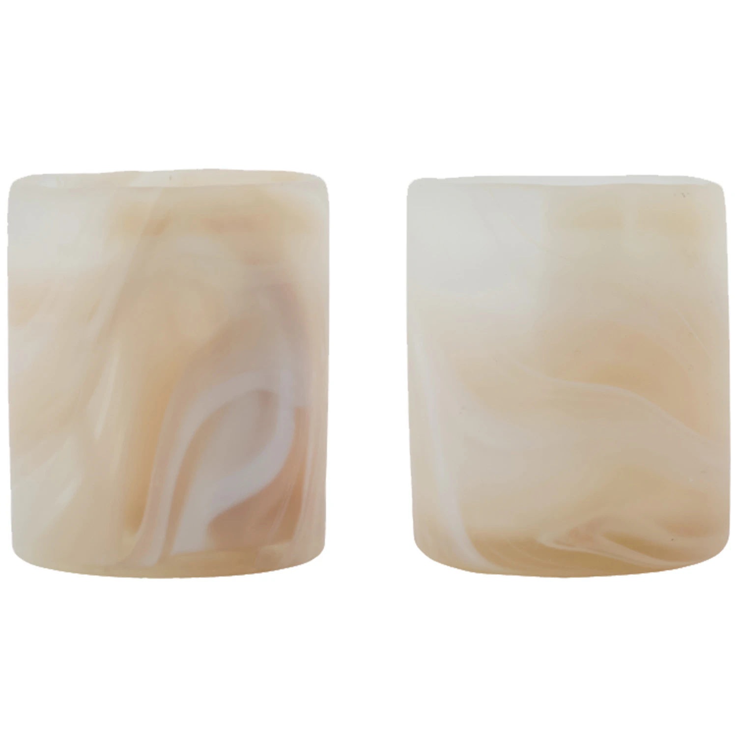 House Doctor Kae V&auml;rmeljuslykta 2-pack Beige - Ljusstakar Glas Beige - 900000542