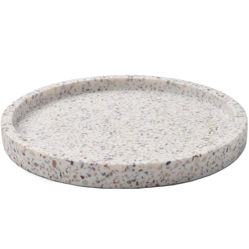 Terrazzo Bricka Ø20 cm, Vit