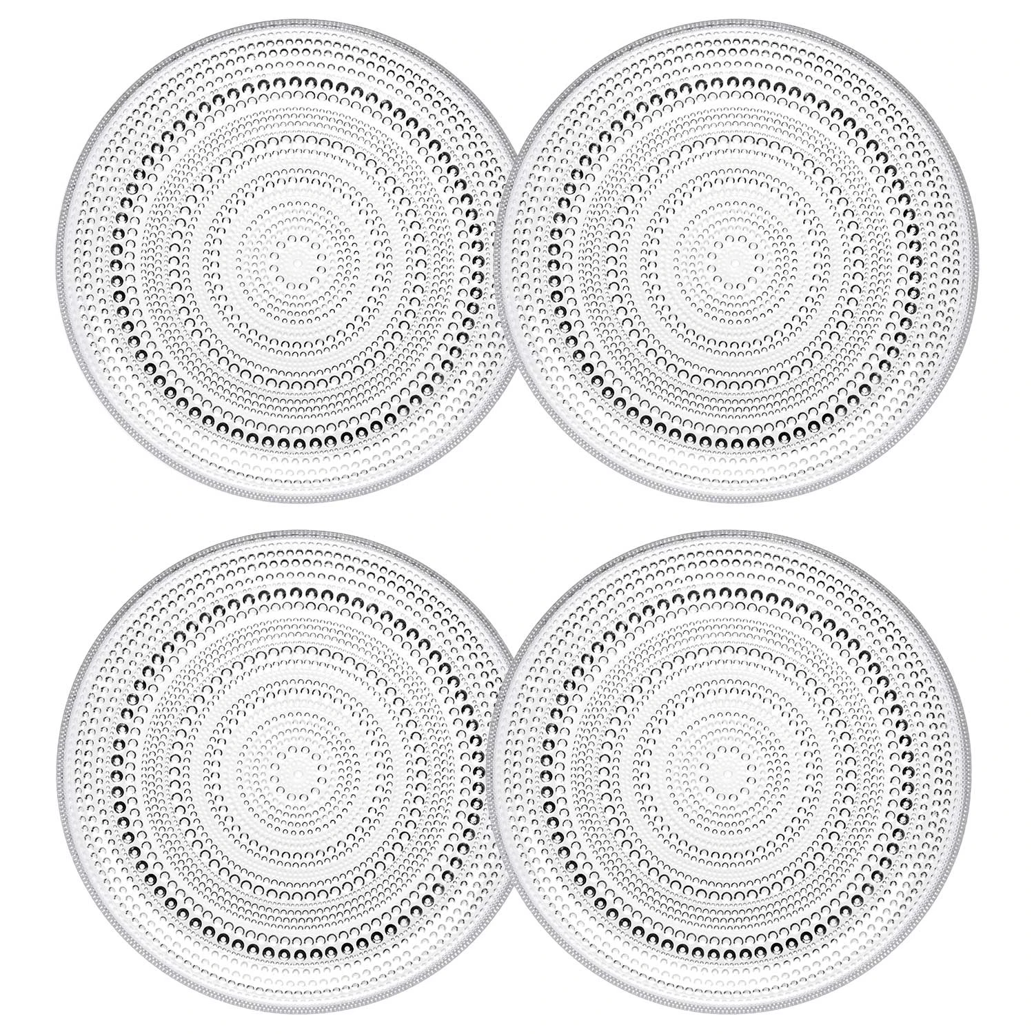 Iittala Kastehelmi Tallrik Klar 24,8 Cm 4-pack - Mattallrikar Glas Klar - 1007057-4pack