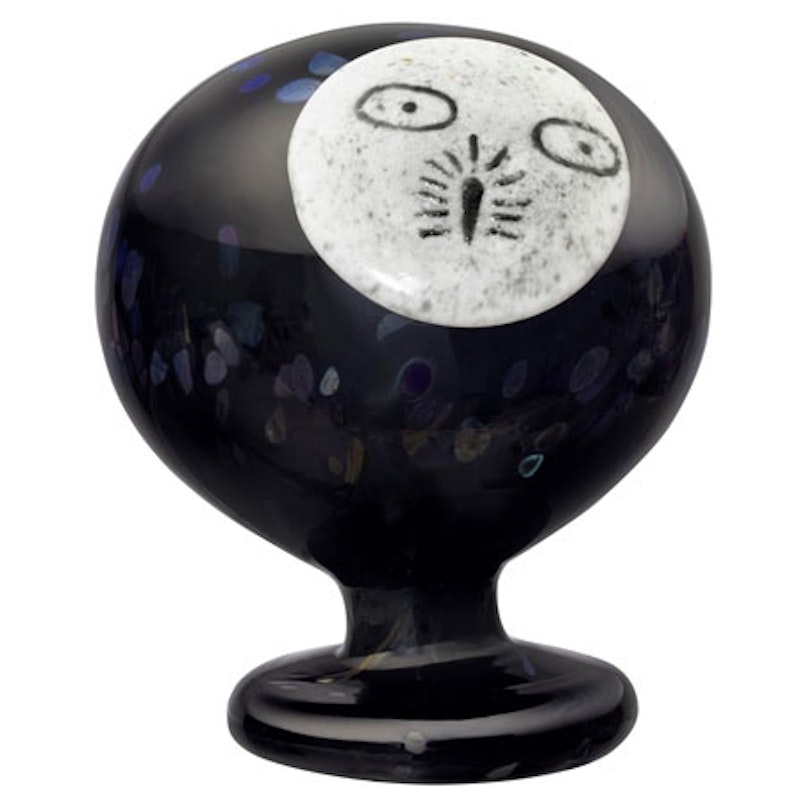 Nattuggla Konstglas 120x130 mm, Mörkgrå