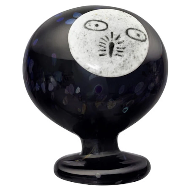 Nattuggla Konstglas 120x130 mm, Mörkgrå