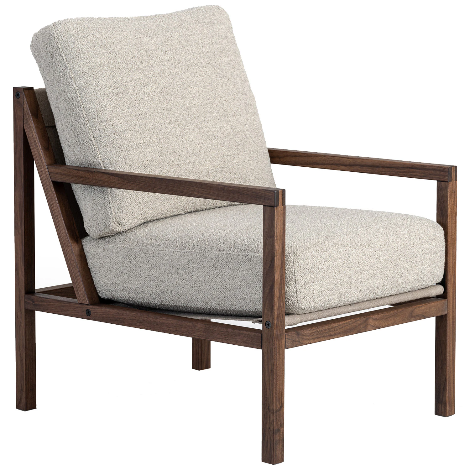 Jonas Ihreborn Seventy Five Wood F&aring;t&ouml;lj Valn&ouml;t / Sand - F&aring;t&ouml;ljer Boucl&eacute; Sand - SEFFVL-BAR2