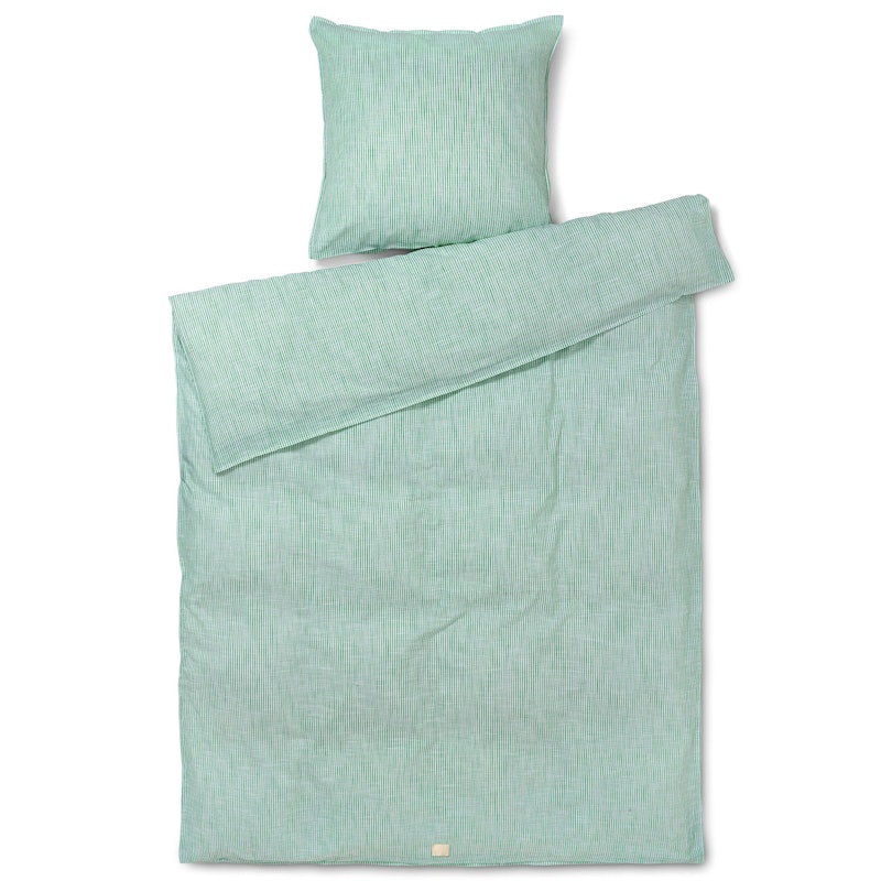 Monochrome Lines Påslakanset 140x200 + 50x70 cm, Grön