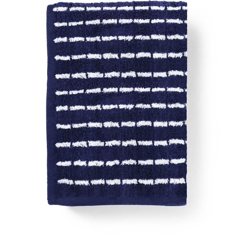 Nuance Handduk 70x140 cm, Mörkblå/Vit
