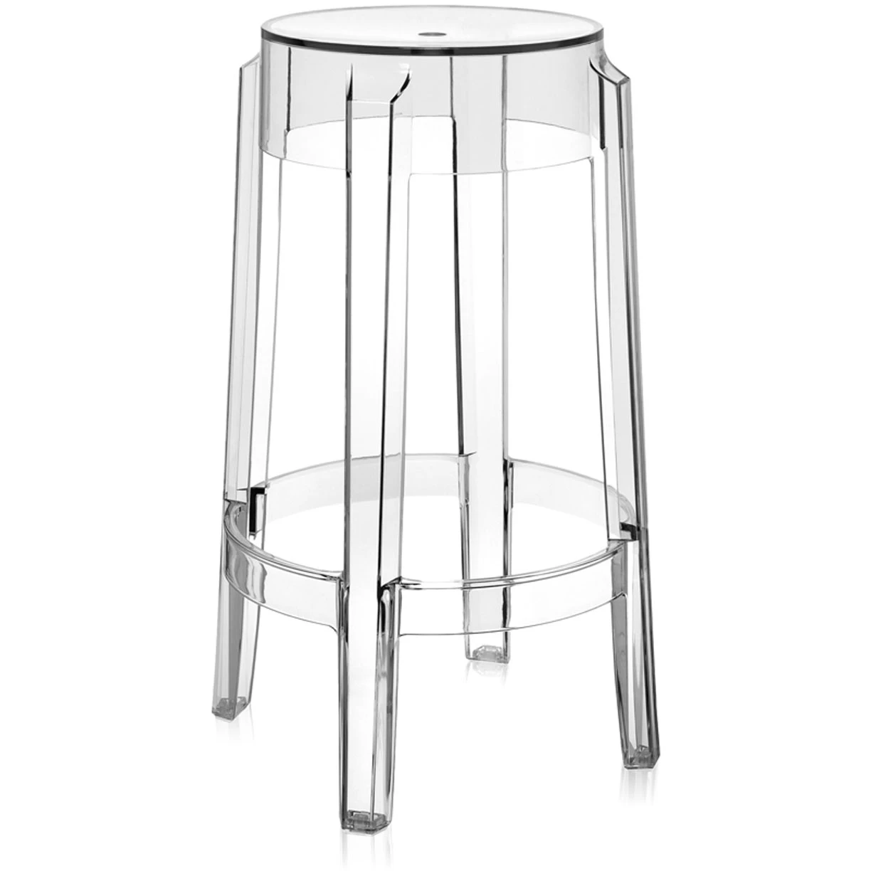 Kartell Charles Ghost Barstol 65 Cm Crystal - Barstolar Polykarbonat 2.0 Klar - 4898B4