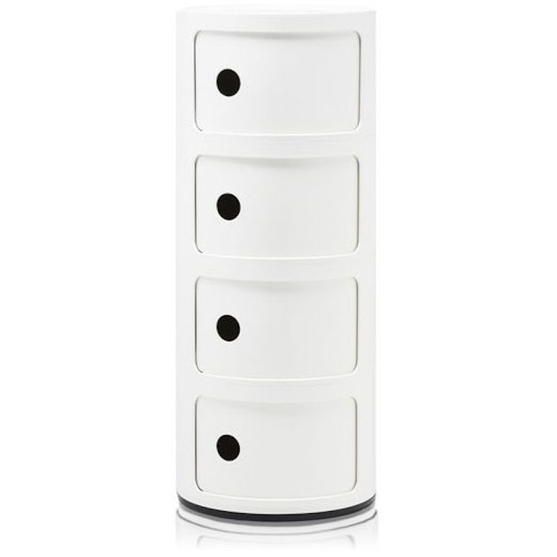 Componibili Classic Förvaring, Blank finish Med 4 Fack, Vit