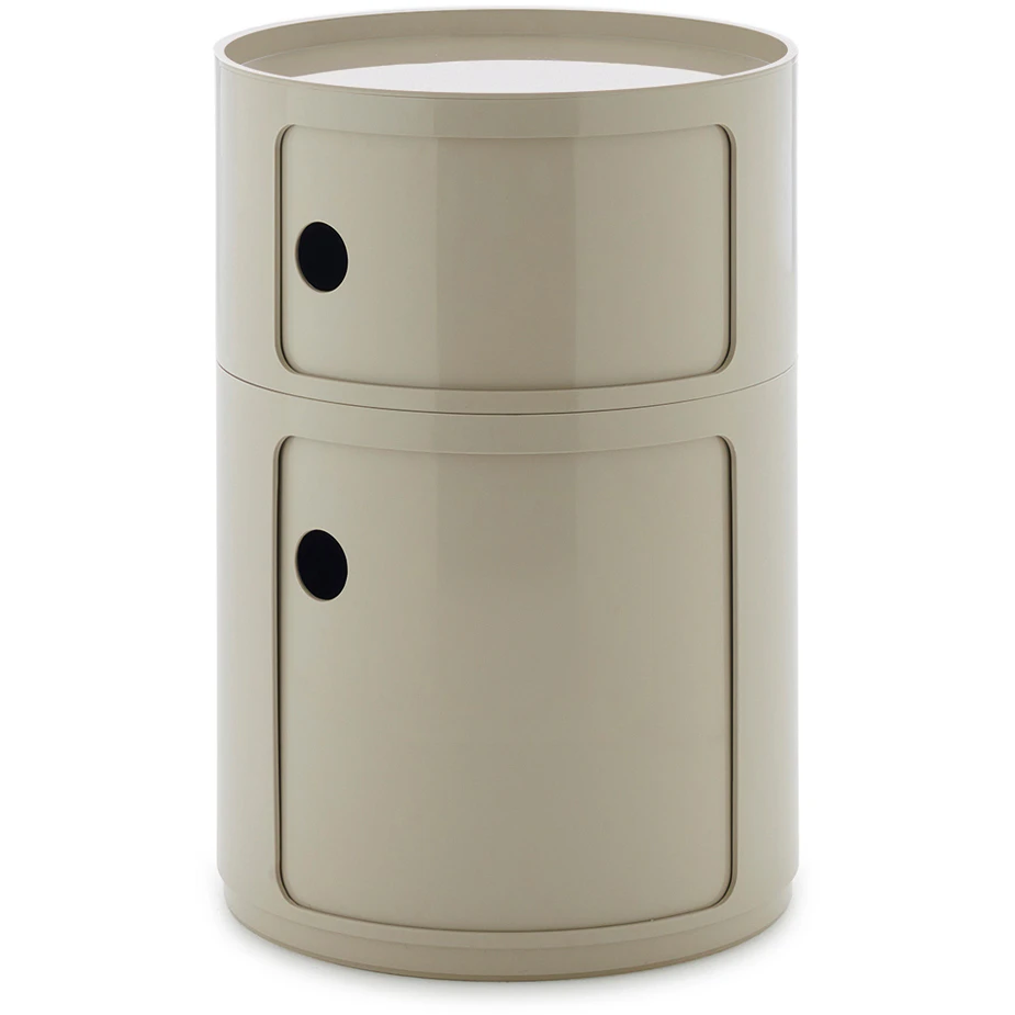 Kartell Componibili New Big F&ouml;rvaring Med 2 Fack Dove Grey - Sidobord & Avlastningsbord Abs-plast Dove Grey - 04922TO