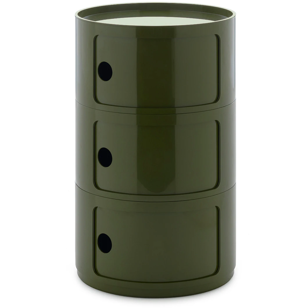 Kartell Componibili New Big F&ouml;rvaring Med 3 Fack Gr&ouml;n - Sidobord & Avlastningsbord Abs-plast Gr&ouml;n - 492318