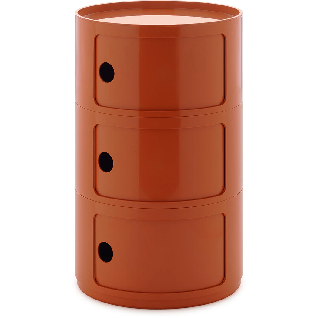 Kartell Componibili New Big F&ouml;rvaring Med 3 Fack Orange - Sidobord & Avlastningsbord Abs-plast Orange - 04923AM