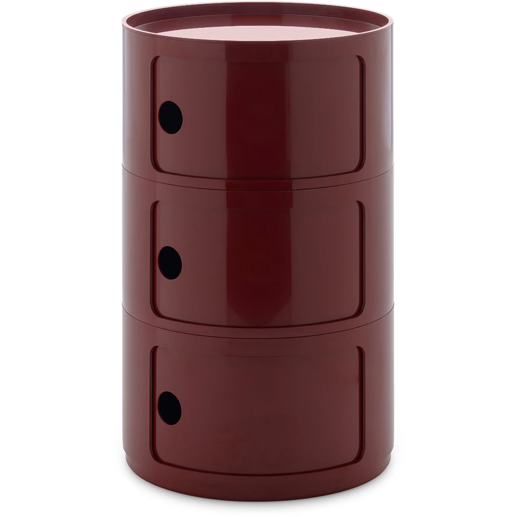 Kartell Componibili New Big F&ouml;rvaring Med 3 Fack Vinr&ouml;d - Sidobord & Avlastningsbord Abs-plast Vinr&ouml;d - 04923BO