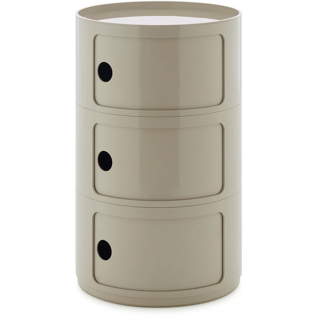 Kartell Componibili New Big F&ouml;rvaring Med 3 Fack Dove Grey - Sidobord & Avlastningsbord Abs-plast Dove Grey - 04923TO