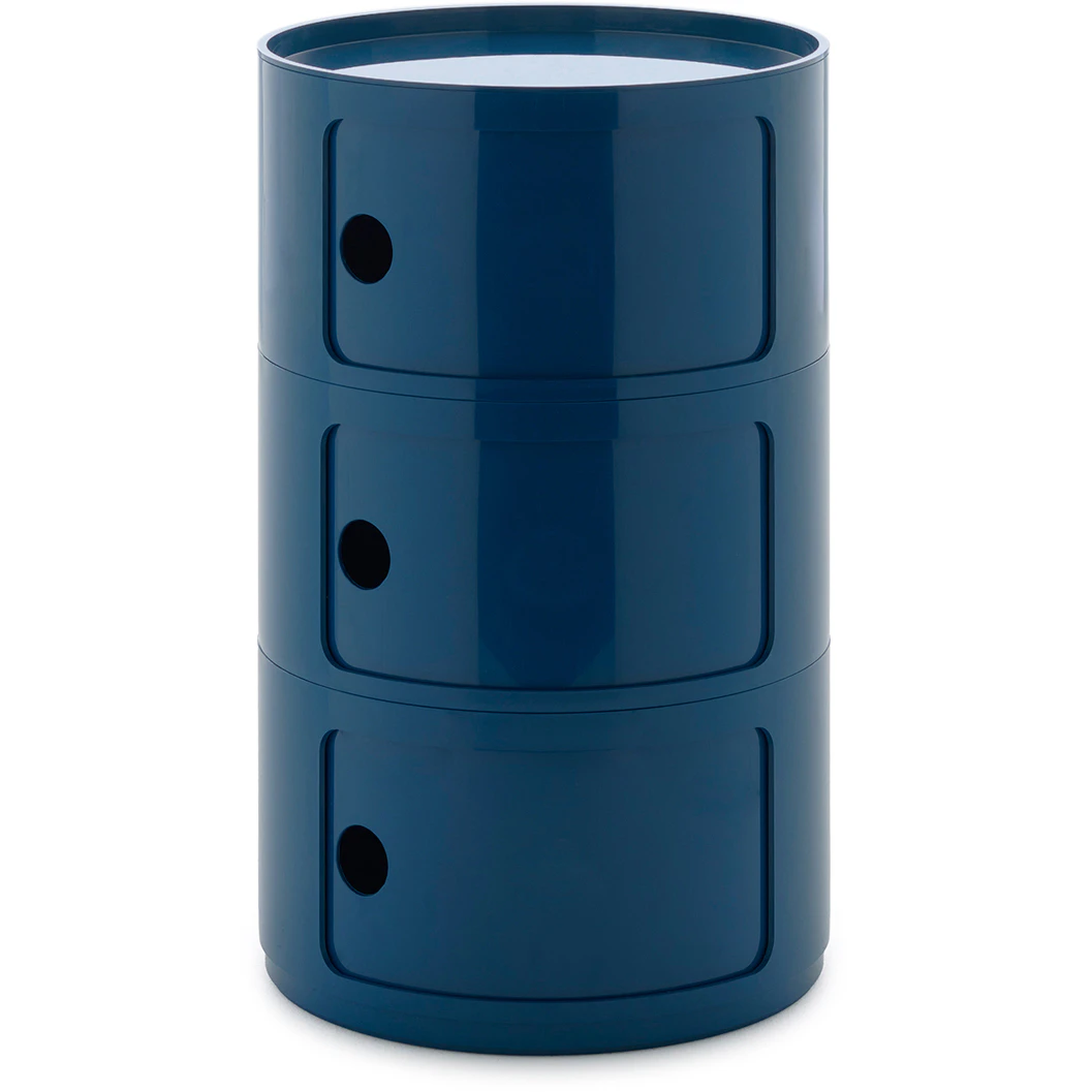 Kartell Componibili New Big F&ouml;rvaring Med 3 Fack Bl&aring; - Sidobord & Avlastningsbord Abs-plast Bl&aring; - 492315