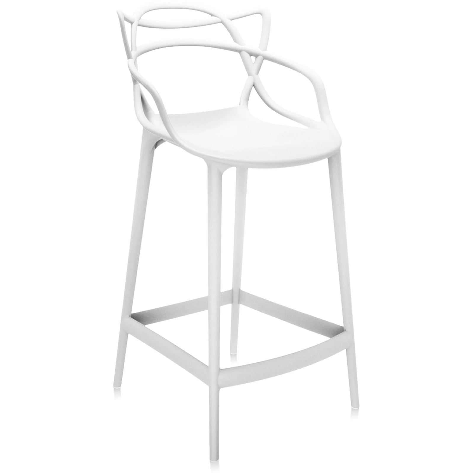 Kartell Masters Barstol 65 Cm Vit - Barstolar &Aring;tervunnen Termoplastisk Teknopolymer Vit - 586903
