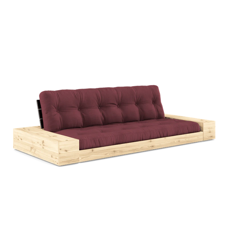 Bas Med Sidobox och 5-Lagers Madrass Svart Natt/Bordeaux