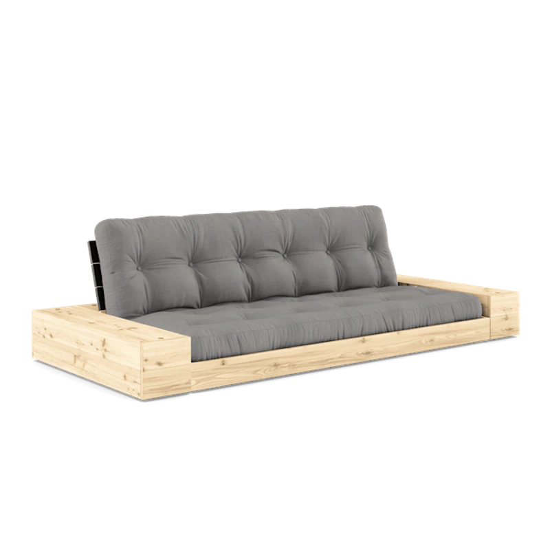 Bas Med Sidobox och 5-Lagers Madrass Svart Natt/Grå