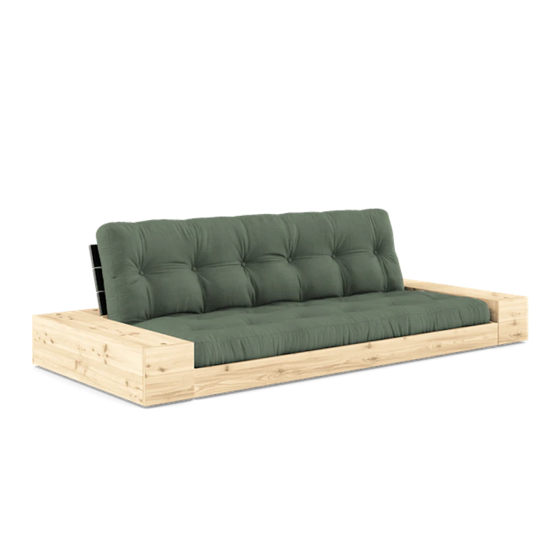 Bas Med Sidobox och 5-Lagers Madrass Svart Natt/Olivgrön