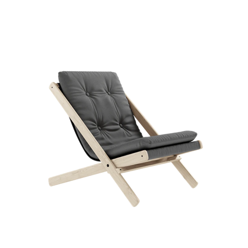 Boggie Fåtölj Med Madrass Utomhus 403 Mörkgrå/Oljad Bok