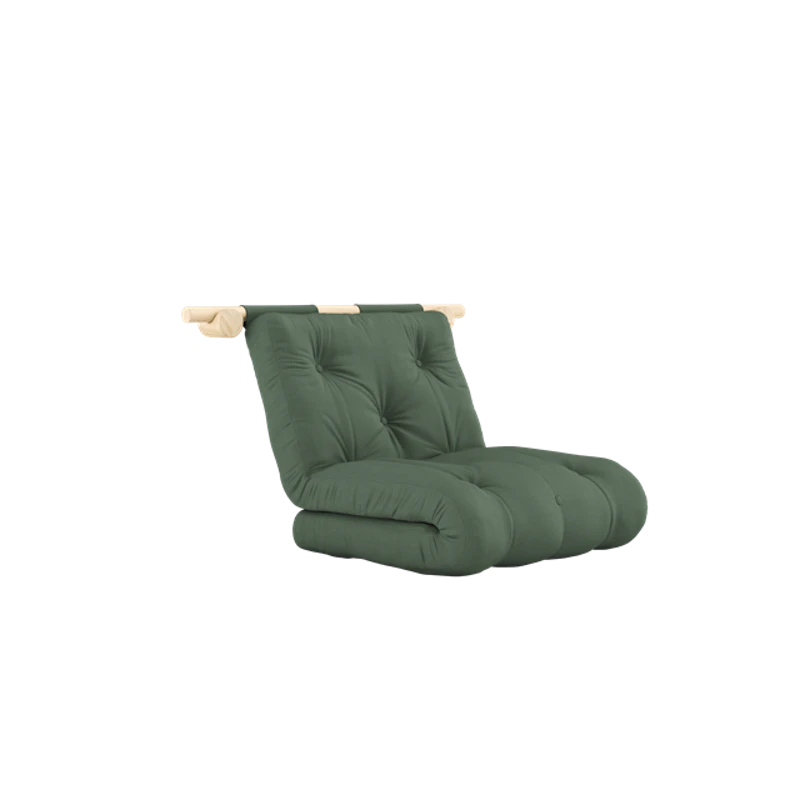 Hooked Madrass Med Konsoler 75x200 Olivgrön/Raw