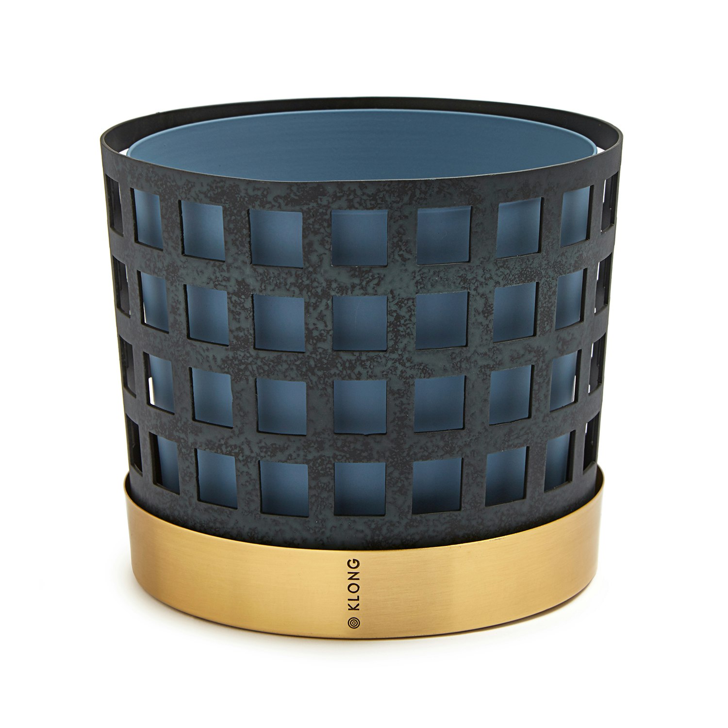 Klong Trio Blomkruka Mellan Square Bl&aring; - Krukor M&auml;ssing Bl&aring; - 31701B